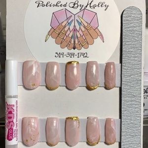 Rose Quarts Custom press on gel nails